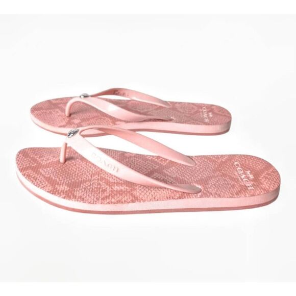 COACH PVC Logo Printed Flip Flop Size 8B - Picture 3 of 7